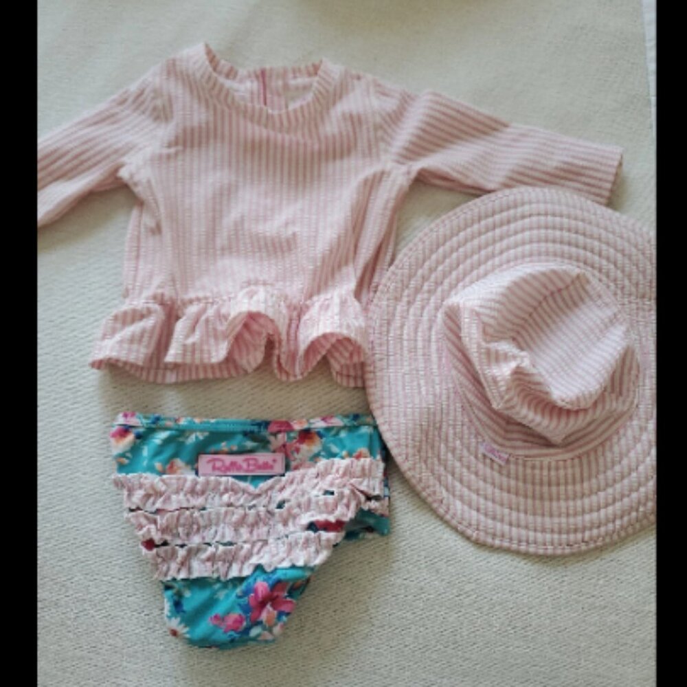 ruffle butts swim and hat